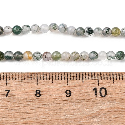 Природные моховой агат бисер нитей G-Z116-A05-3mm-1