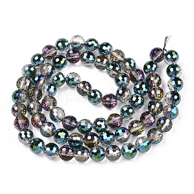 Прозрачные гальванические стеклянные бусины EGLA-TAC0003-04J-1