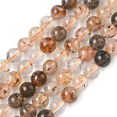 Нити натуральных алмазных бусин херкимер G-Z115-C01-6mm-1