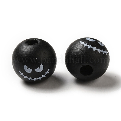 Печатные круглые деревянные европейские бусины WOOD-M006-03-1