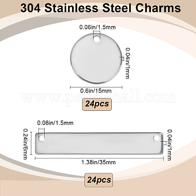 48 шт. 2 стиля подвески из нержавеющей стали 304 STAS-BBC0005-82P-1