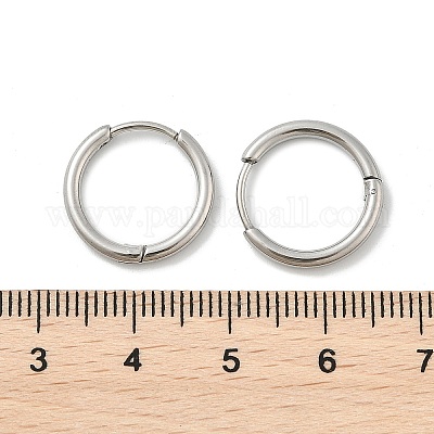 Серьги-кольца Huggie Hoop из нержавеющей стали 304 EJEW-G272-02-12mm-P-1