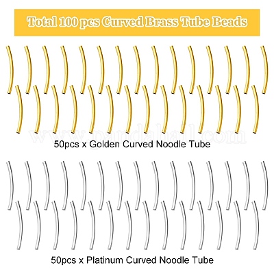100шт 2 цвета латунные бусины трубки TIBEB-YW0001-21-1