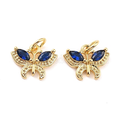 Настоящие 18k позолоченные латунные микро pave кубические циркониевые подвески ZIRC-Z023-05F-1