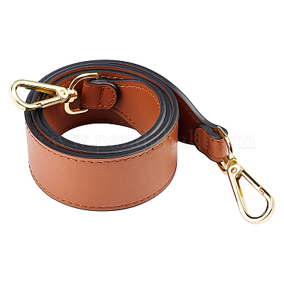CHGCRAFT 1.5 Inches Wide Shoulder Strap Replacement Quality Genuine Leather Shoulder Strap with Alloy Findings for Handbag Shoulder Bag Crossbody Bag Purse Saddle Brown
