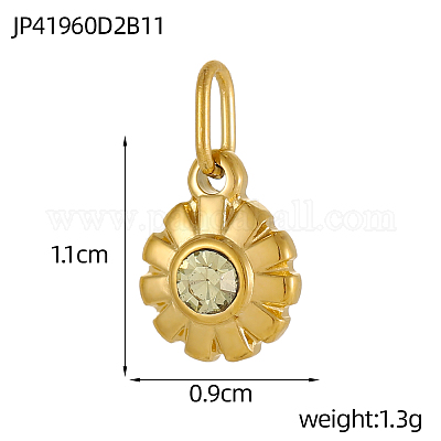 Подвески из нержавеющей стали 304 со стразами STAS-OY003-87G-1