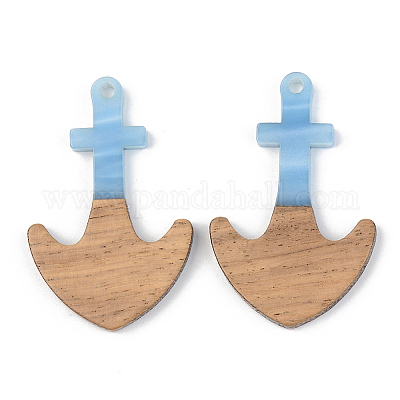 Подвески из непрозрачной смолы и ореха X-RESI-S389-061A-C01-1