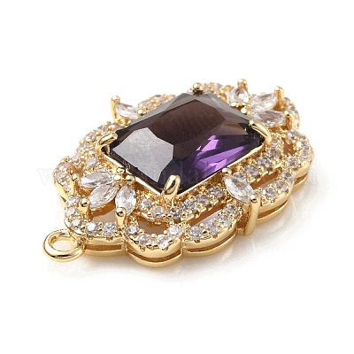 Латунь с подвесками из стекла k9 и стразами KK-C024-07KCG-01-1