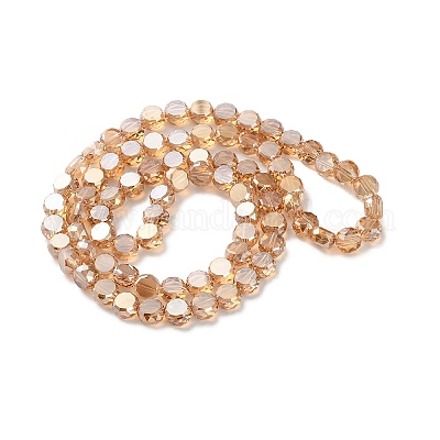 Стеклянные бусины с гальваническим покрытием  EGLA-C010-01A-PL02-1