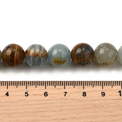 Нити из натурального голубого кальцита G-H312-C02-12mm-1