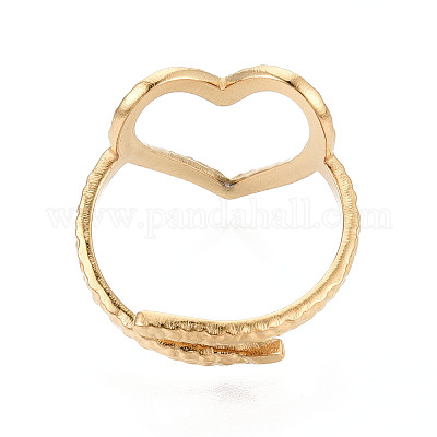 Кольцо-манжета в форме сердца из нержавеющей стали 304 с ионным покрытием (IP) RJEW-N038-123LG-1