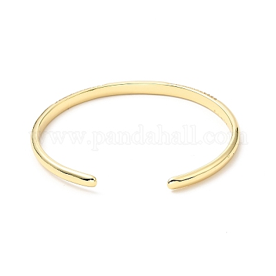 Браслет-манжета с фиалково-красным кубическим цирконием среднего размера BJEW-J165-09G-1