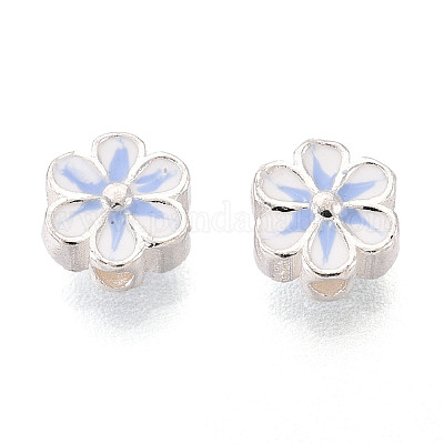 925 бусина из стерлингового серебра с эмалью STER-T008-35B-1