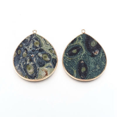 Подвески из натуральной камбабы с яшмой G-E526-01L-1