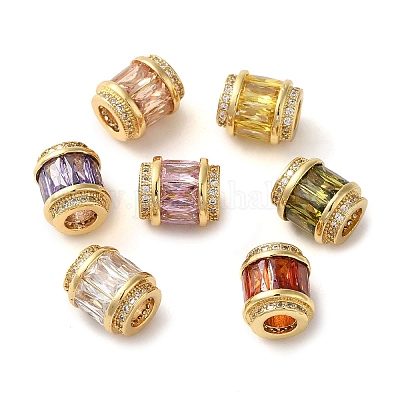 Стойка металлизированная и долговечная латунь микро проложить кубический цирконий европейский бисер ZIRC-P011-05A-G-NF-1