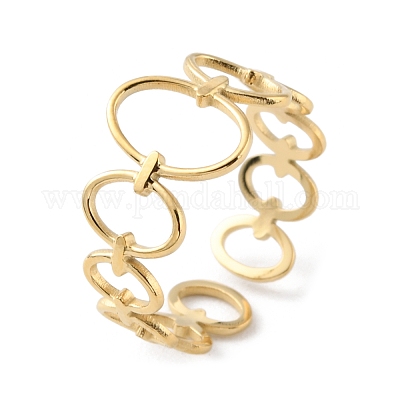 Кольца-манжеты из нержавеющей стали 304 с открытыми кольцами RJEW-D002-06G-1