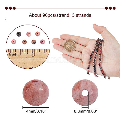 Природные родонит бисер нитей G-NB0005-33B-1