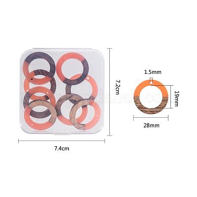 Подвески из смолы и дерева&nbsp;RESI-OL0001-10D-1