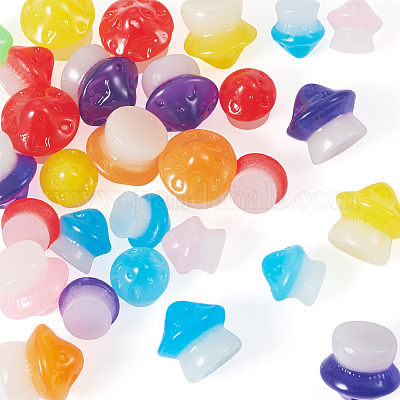 30 шт. 2 стиля светящегося смоляного грибного украшения RESI-TA0004-02A-1