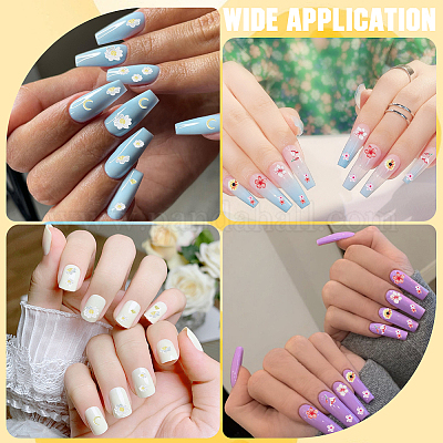 2 шт. 2 стиля цветочного узора пластиковые рельефные наклейки для ногтей&nbsp;MRMJ-CP0001-35-1