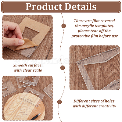 Прозрачные акриловые шаблоны AJEW-WH0475-52B-1