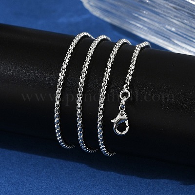 1.5 мм стойка покрытие латунные цепочки ожерелья для женщин мужчин MAK-L044-21P-1