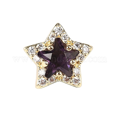 Латунные микро проложить кубического циркония бусы KK-D379-01G-12-1