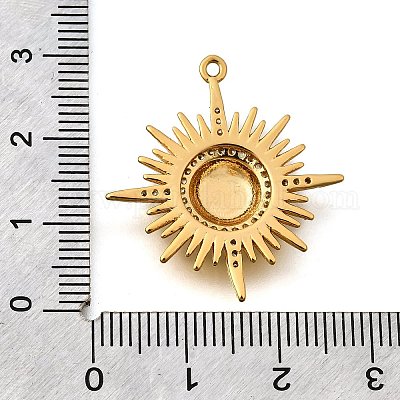 Латунные микропаве прозрачные подвески с фианитом KK-U065-10G-1