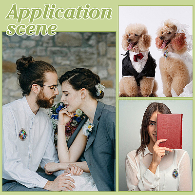 10 шт. винтажная тибетская брошь из сплава с кабошонами FIND-ME0002-17-1