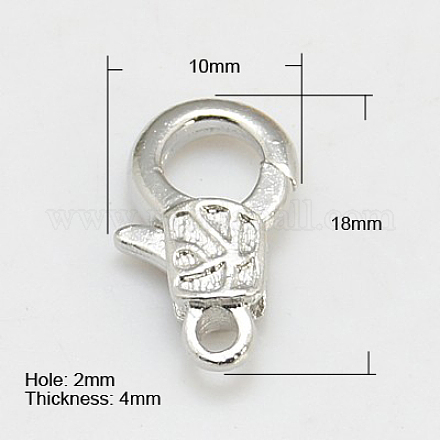 Alloy Lobster Claw Clasps PALLOY-G064-S-1