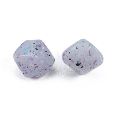 Perles acryliques opaques style pierre marbrée OACR-G009-02D-1