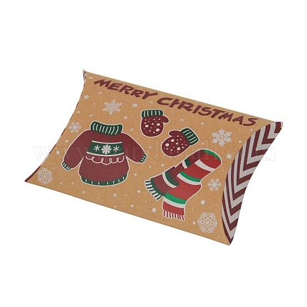 Cajas de almohadas de dulces de cartón con tema navideño CON-G017-02H-1