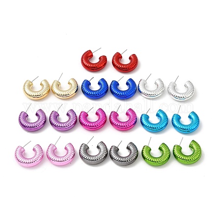 Boucles d'oreilles en acrylique EJEW-P251-21-1