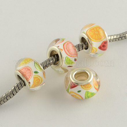 Large Hole Fruit Pattern Acrylic European Beads OPDL-Q128-28-1