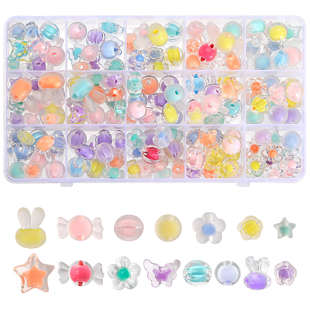 Chgcraft 154 pièces ensembles de perles acryliques transparentes TACR-CA0001-27-1
