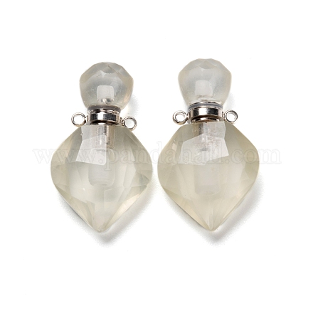 Natural Lemon Quartz Perfume Bottle Pendants G-D058-11P-06-1