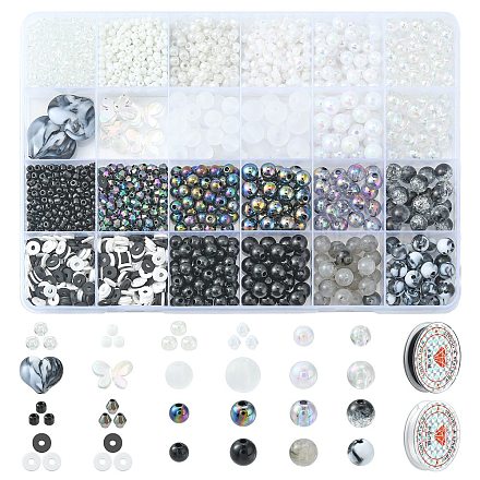 Kit de fabricación de pulseras elásticas de piedras preciosas de imitación de diy DIY-FS0003-32-1