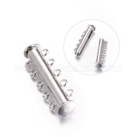Platinum Plated Brass Magnetic Slide Lock Clasps X-E213-1