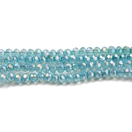 Brins de perles de verre peintes à la cuisson transparentes DGLA-F002-02A-02-1