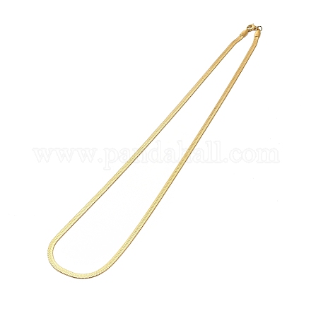 Ionenplattierung (IP) 304 Edelstahl-Halskette mit Fischgrätenmuster für Männer und Frauen X-NJEW-E076-04C-G-1