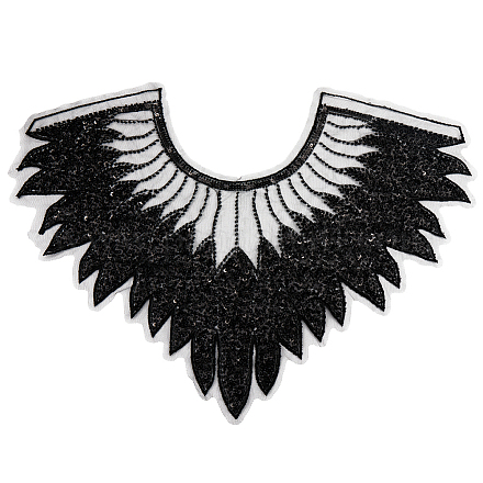 Отделка воротника из полиэстера с компьютерной вышивкой DIY-WH20002-206A-1