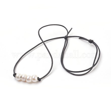 Rindslederband Halsketten NJEW-JN02220-1