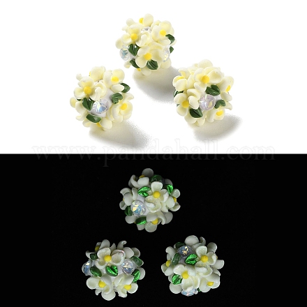 Бусины-шарики из полимерной глины со стразами и светом CLAY-U002-01B-1