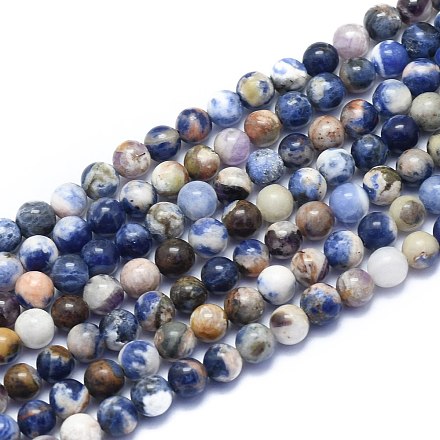 Natural Sodalite Beads Strands G-K310-C15-6mm-1