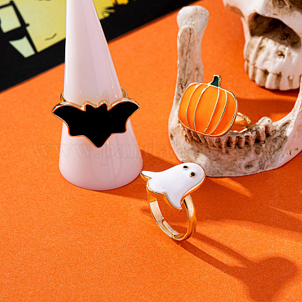 3 шт. эмалевых колец из сплава на Хэллоуин FS-WG0E7D9-01-1