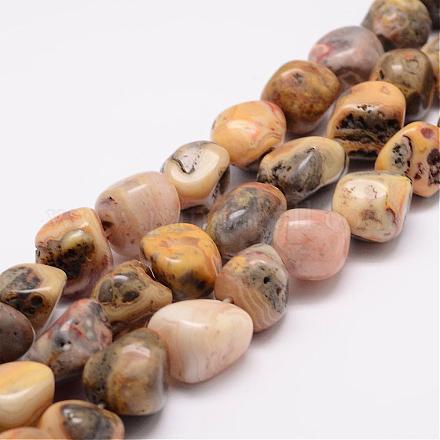 Chapelets de perles en agate fou naturel G-K153-D07-1
