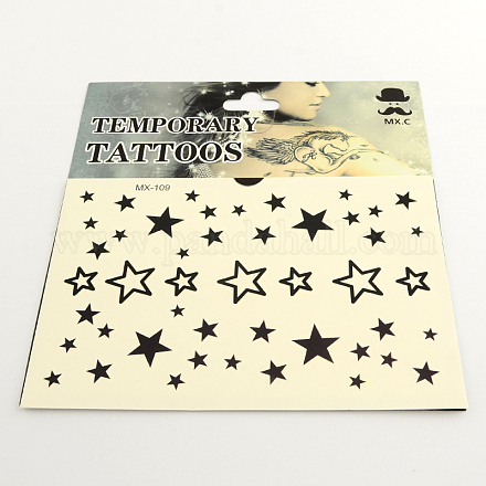 Forme mixte étoiles corps au frais art faux amovible tatouages ​​temporaires papier métallique autocollants AJEW-Q098-03-1