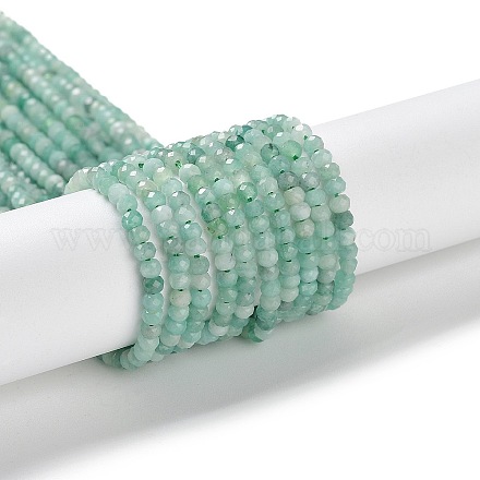 Fili di perle di quarzo smeraldo naturale G-P514-C01-01-1