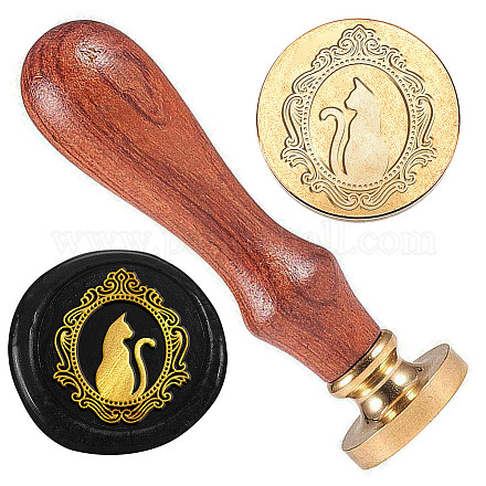 Golden Plated Brass Sealing Wax Stamp Head AJEW-WH0208-927-1