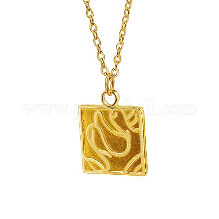Stainless Steel Square Pendant Necklace CP3503-1-1